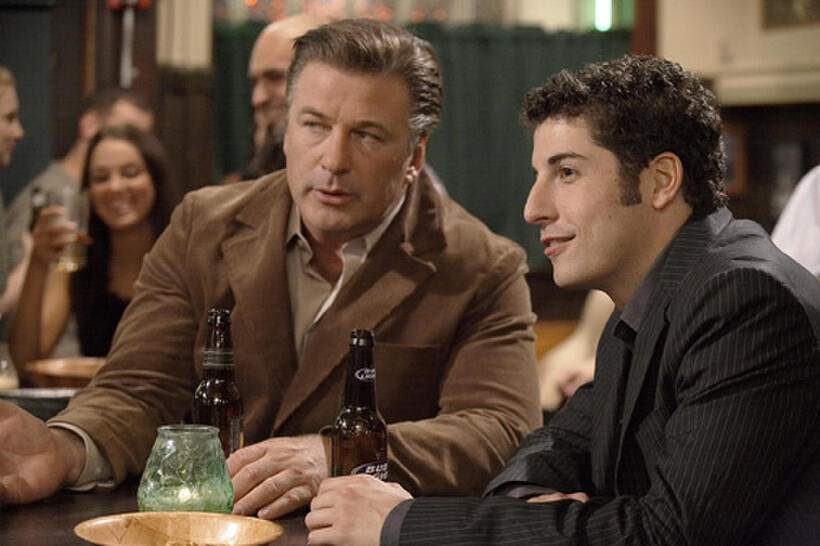Alec Baldwin as Professor Thompson and Jason Biggs as Dustin in "My Best Friend's Girl."