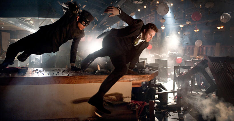 Jay Chou and Seth Rogen in "The Green Hornet."