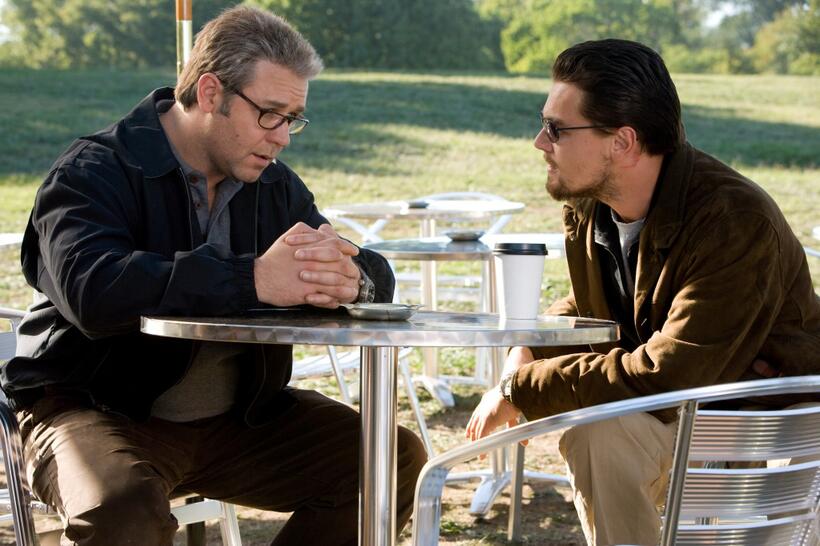 Russell Crowe as Ed Hoffman and Leonardo Dicaprio as Roger Ferris in "Body of Lies."