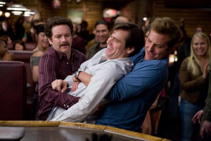 Danny Masterson as Rooney, Jim Carrey as Carl and Bradley Cooper as Peter in "Yes Man."