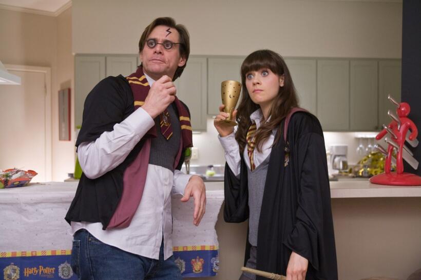 Jim Carrey as Carl and Zooey Deschanel as Allison in "Yes Man."