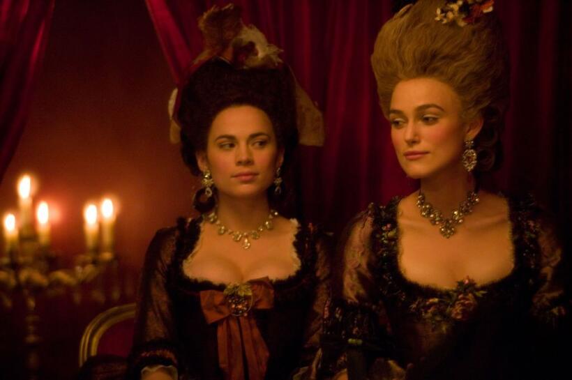 Hayley Atwell as Elizabeth "Bess" Foster and Keira Knightley as Georgiana, the Duchess of Devonshire in "The Duchess."