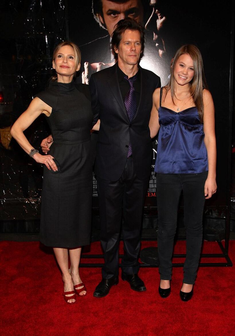 Kyra Sedgwick, Kevin Bacon and Sosie Bacon at the New York premiere of "Frost/Nixon."