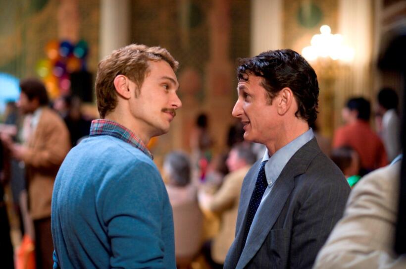James Franco as Scott Smith and Sean Penn as Harvey Milk in "Milk."