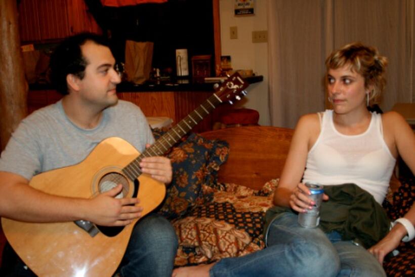 Steve Zissis as Chad and Greta Gerwig as Michelle in "Baghead."