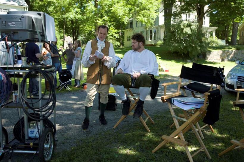 Director Clark Gregg and Brad William Henke on the set of "Choke."