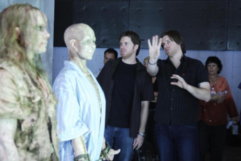 Directors Peter and Michael Spierig on the set of "Daybreakers."