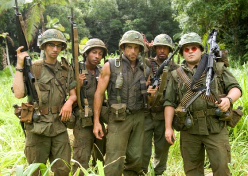 Robert Downey, Jr. as Kirk Lazarus in "Tropic Thunder."