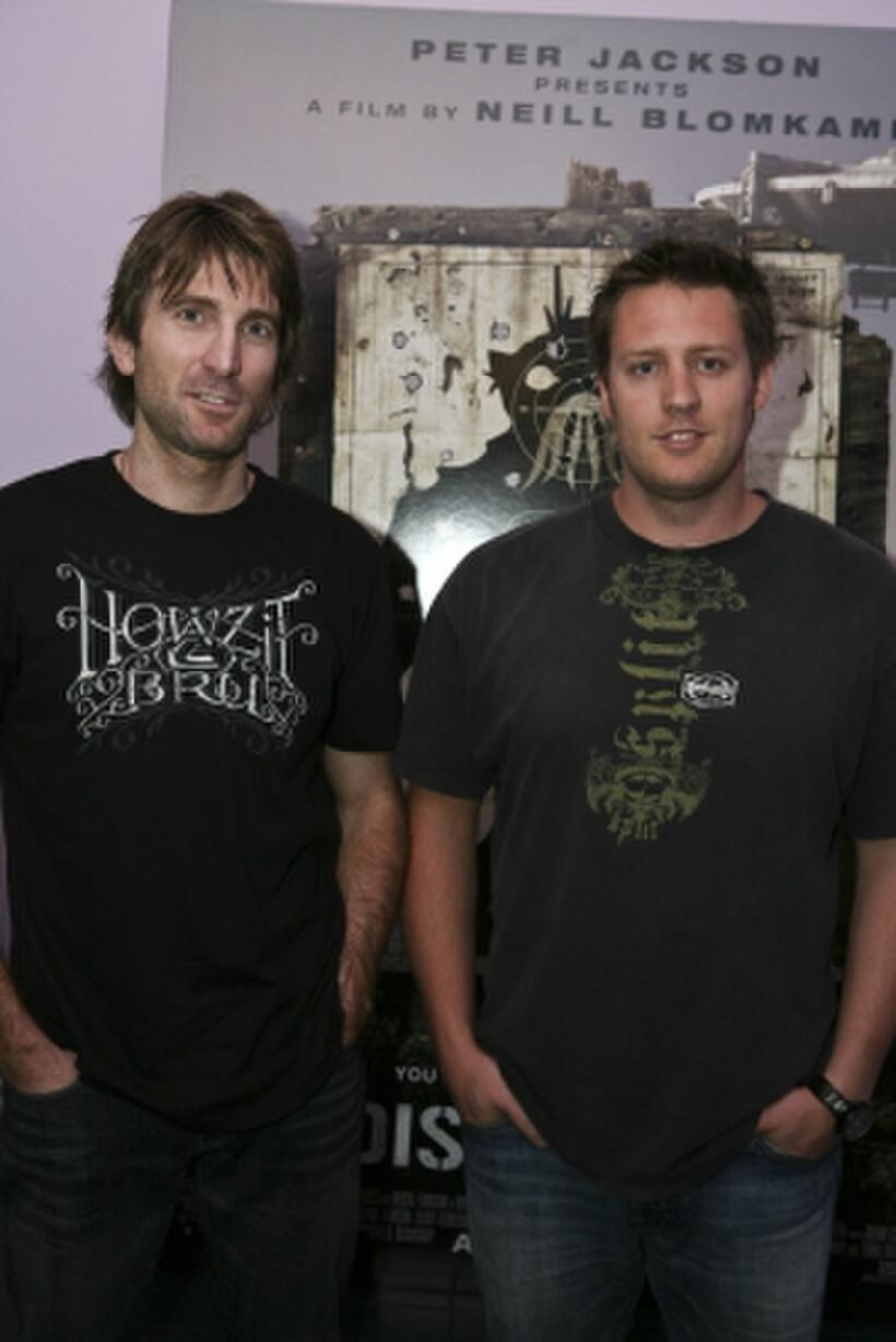 Sharlto Copley and Director Neill Blomkamp at the California premiere of "District 9."
