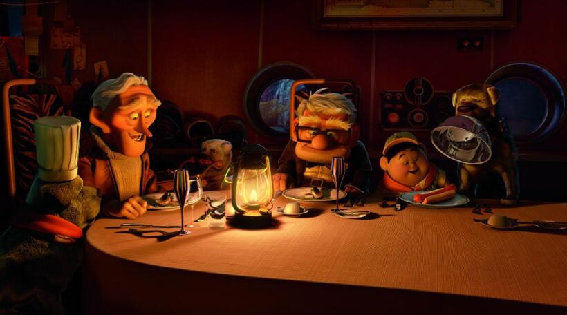 Charles Muntz, Carl Fredricksen and Russell in "Up."