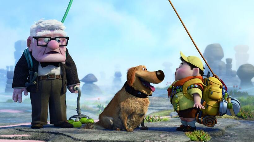 Carl Fredricksen, Dug and Russell in "Up."