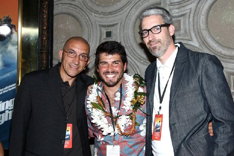 Producer Paul Crowder, Graham Brant-Zawadzki and Director Mark Monroe at the California premiere of "Morning Light."
