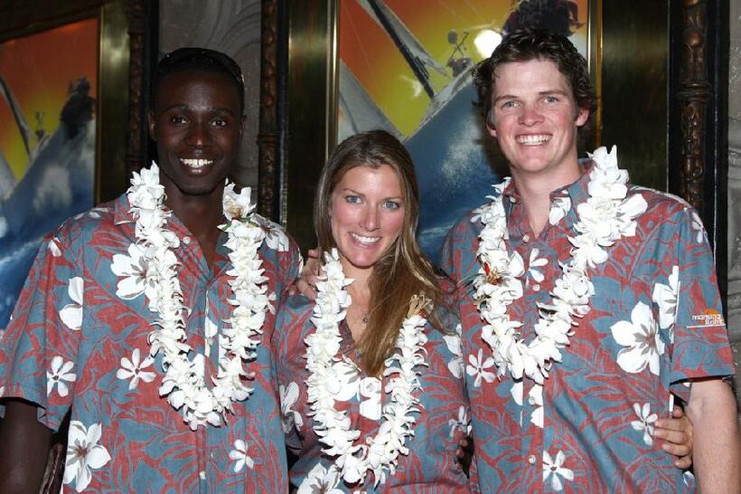 Steve Manson, Genny Tulloch and Jeremy Wilmot at the California premiere of "Morning Light."