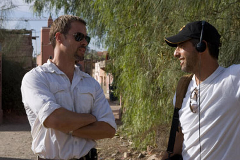 On the set of "Traitor."