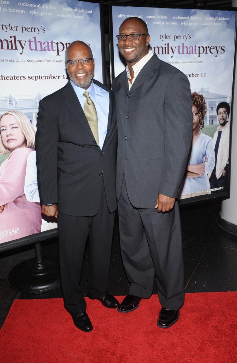 Rueben Cannon and Roger Bob at the New York premiere of "Tyler Perry's The Family That Preys."