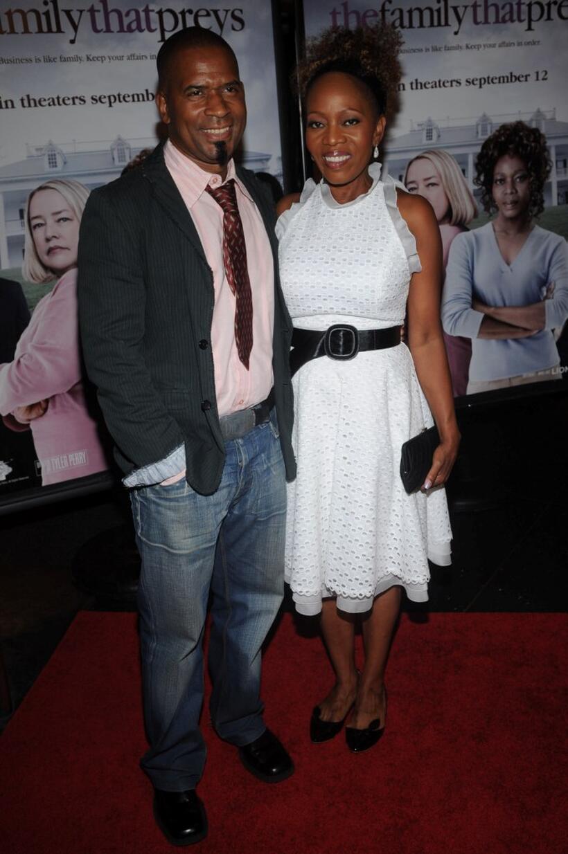Alfre Woodard and Guest at the New York premiere of "Tyler Perry's The Family That Preys."