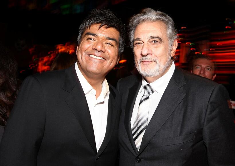 George Lopez and Placido Domingo at the after party of the world premiere of "Beverly Hill Chihuahua."