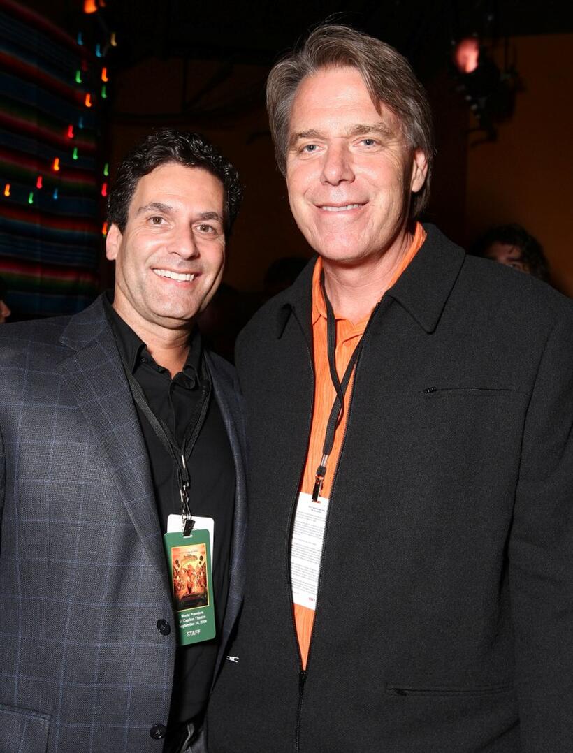 Oren Aviv and Director Raja Gosnell at the after party of the world premiere of "Beverly Hill Chihuahua."