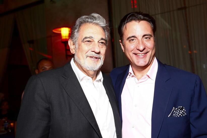 Placido Domingo and Andy Garcia at the after party of the world premiere of "Beverly Hill Chihuahua."