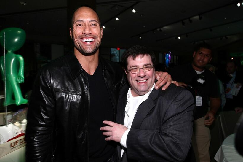 Dwayne Johnson and director Andy Fickman at the after party of the California premiere of "Race to Witch Mountain."