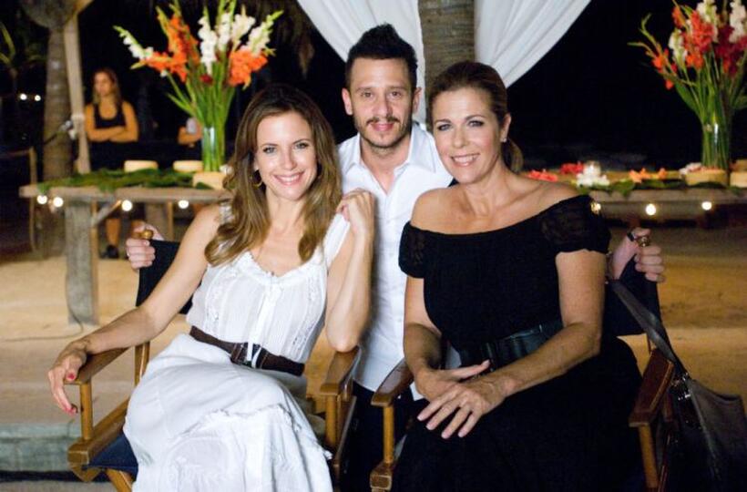 Kelly Preston, Andrew Panay and Rita Wilson on the set of "Old Dogs."