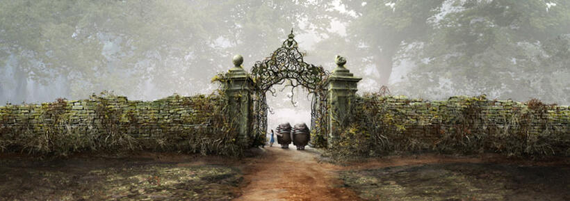 A scene in  "Alice in Wonderland."