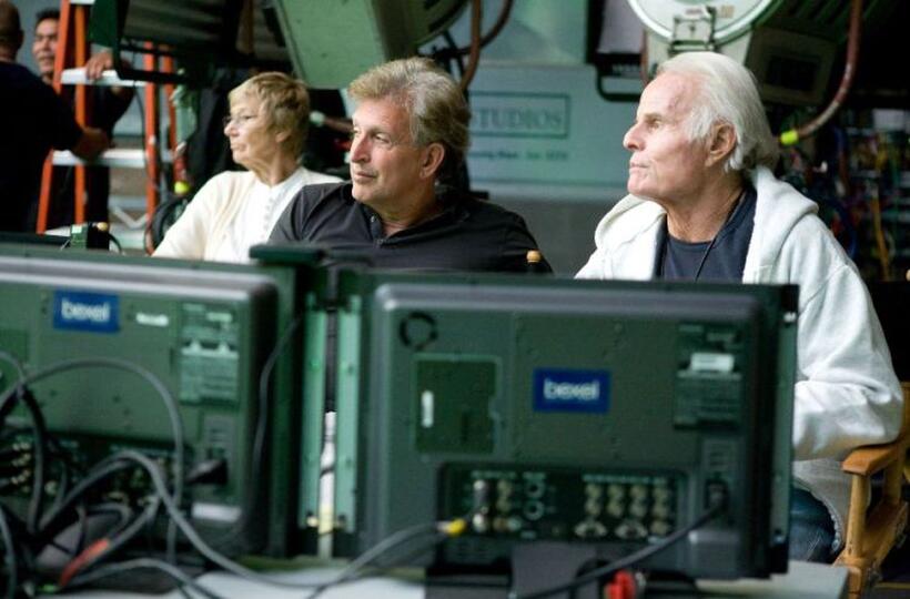 Joe Roth and Richard Zanuck on the set of "Alice in Wonderland."