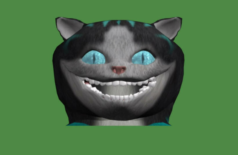 Progression still 1 of 4: Cheshire Cat in "Alice in Wonderland."