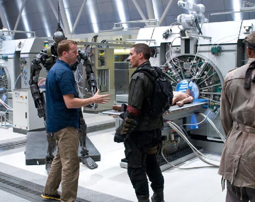 Director MCG and Christian Bale on the set of "Terminator Salvation."