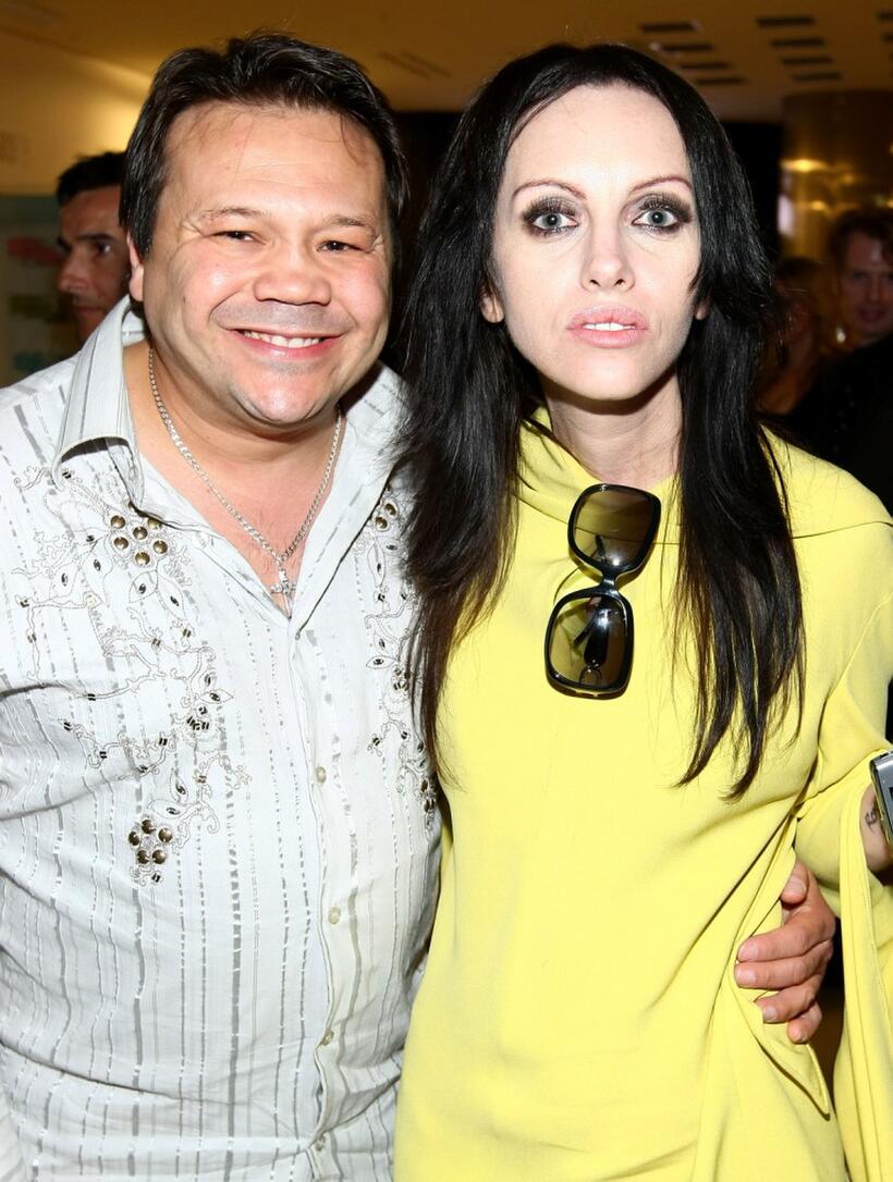 Joey Medina and Roxy Saint at the California premiere of "Zombie Strippers" - After Party.