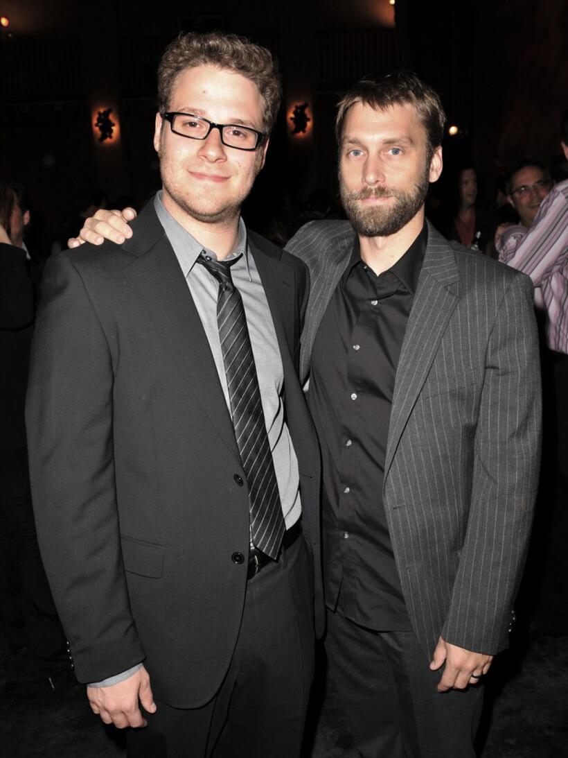 Seth Rogen and Producer Scott Mosier at the after party of the California premiere of "Zack and Miri Make a Porno."