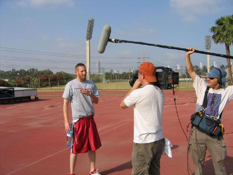 Tamir Goodman, once heralded as "the Jewish Jordan" training in Israel, 2005 on the set of "The First Basket."