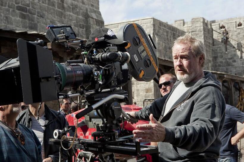 Director/producer Ridley Scott on the set of "Robin Hood."
