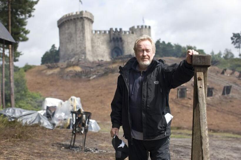 Director/producer Ridley Scott on the set of "Robin Hood."