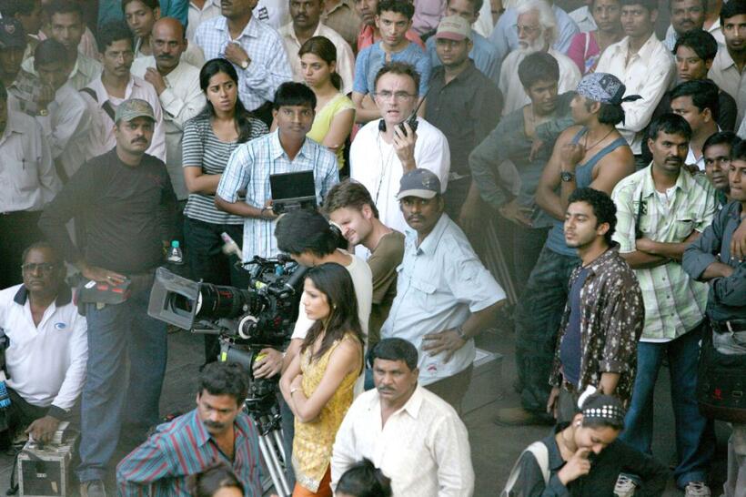 Director Danny Boyle on the set of "Slumdog Millionaire."