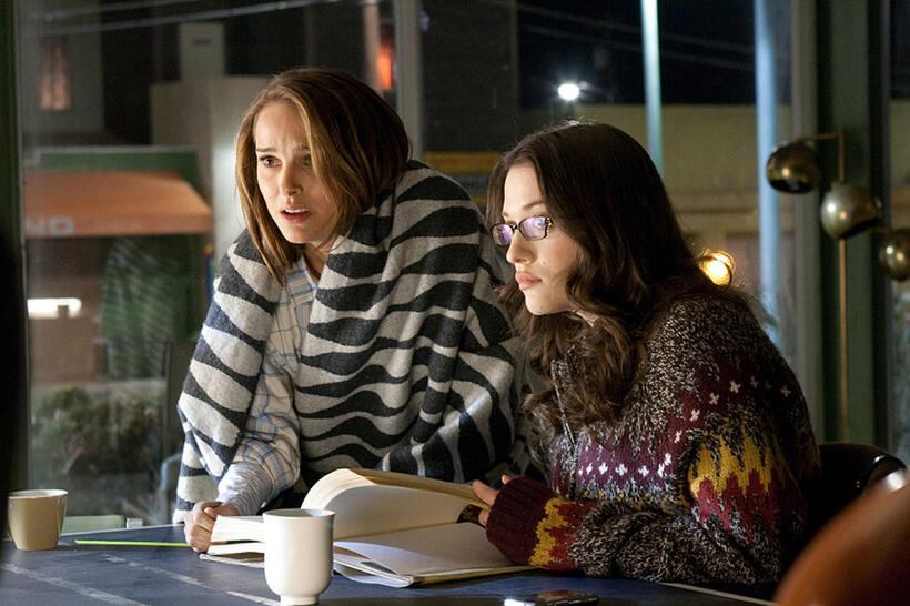 Natalie Portman as Jane Foster and Kat Dennings as Darcy Lewis in "Thor."