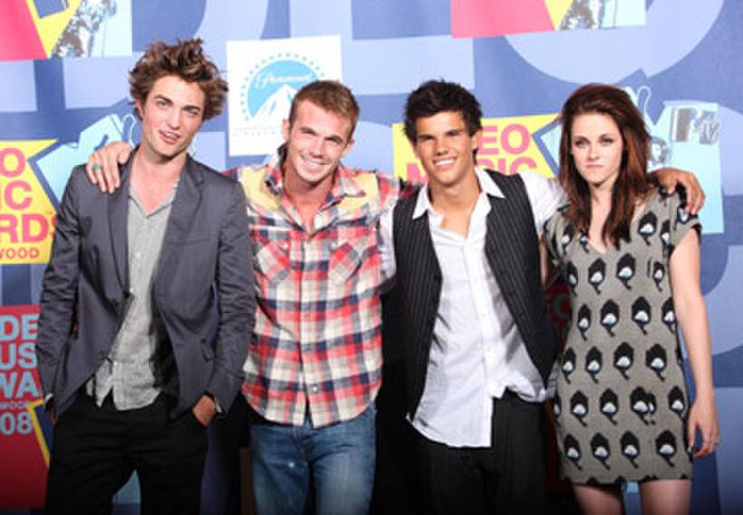"Twilight" stars Robert Pattinson, Cam Gigandet, Taylor Lautner and Kristen Stewart at the 2008 MTV Video Music Awards in L.A.