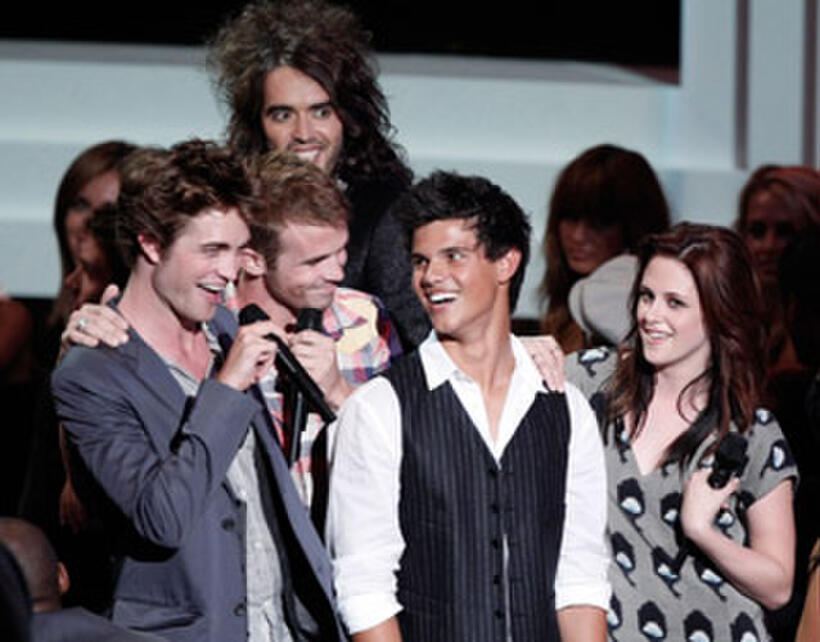 "Twilight" stars Robert Pattinson, Cam Gigandet, Taylor Lautner and Kristen Stewart at the 2008 MTV Video Music Awards in L.A.