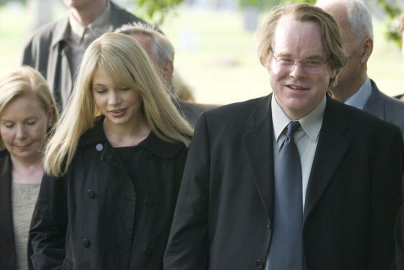 Michelle Williams as Claire Keen and Philip Seymour Hoffman as Caden Cotard in "Synecdoche, New York."