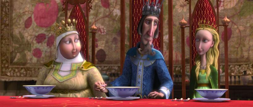 The Queen, King of Dor and Princess Pea in "The Tale of Despereaux."