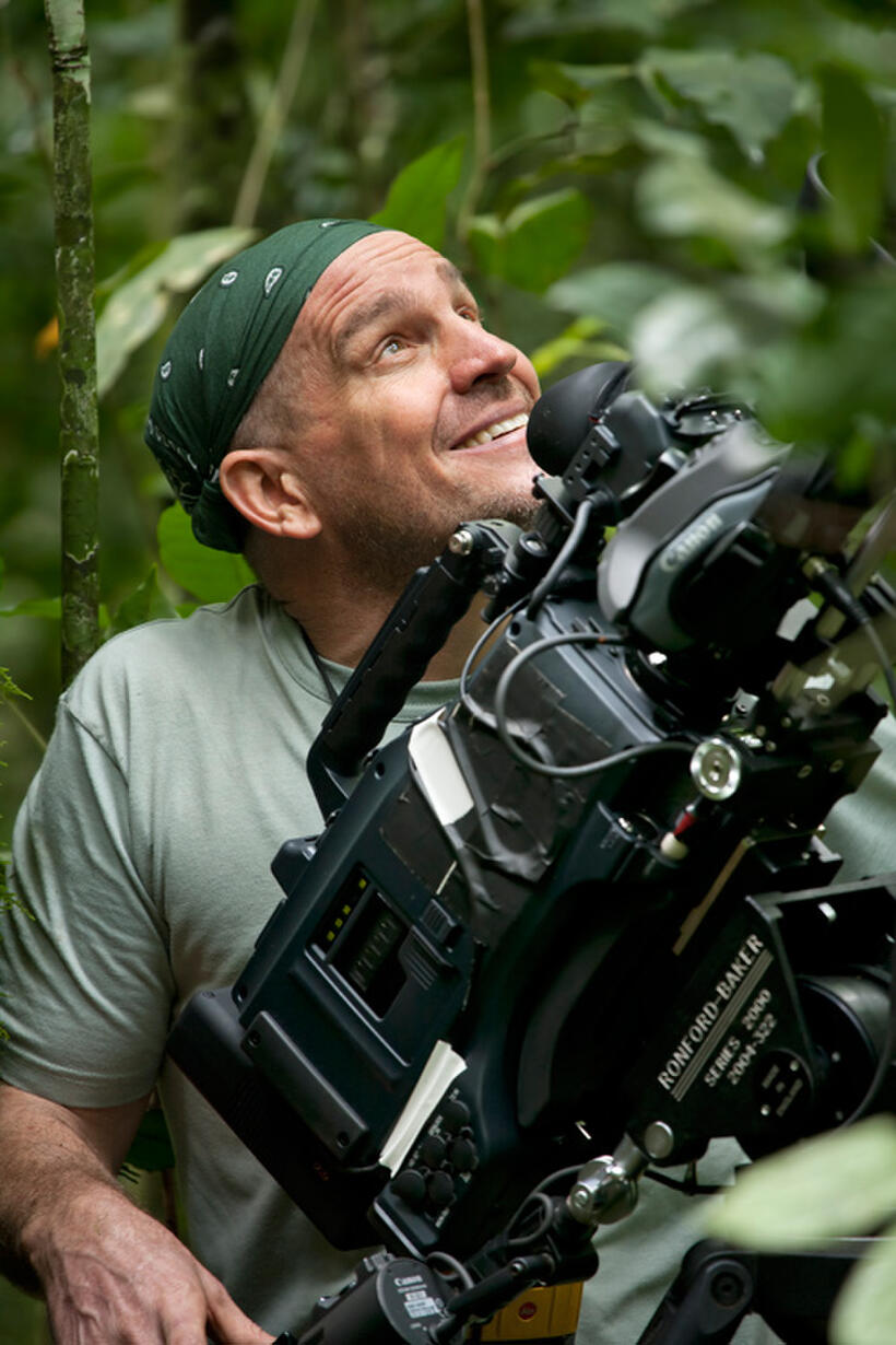 Photographer Bill Wallauer on the set of "Chimpanzee."