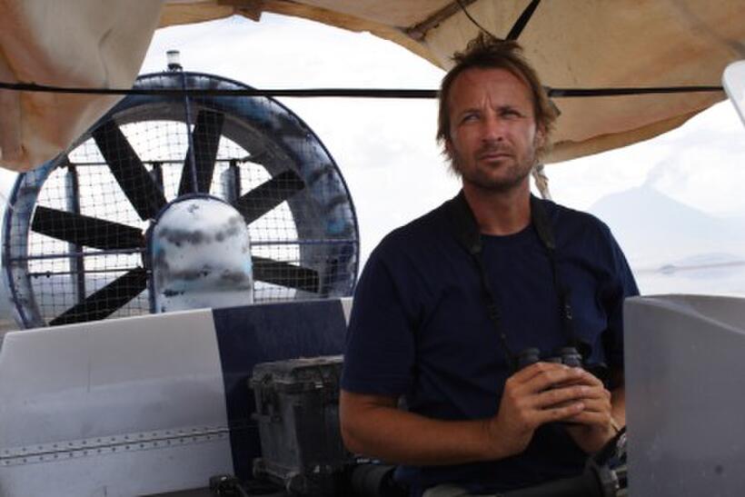 Matthew Aeberhard on the set of "Crimson Wing."