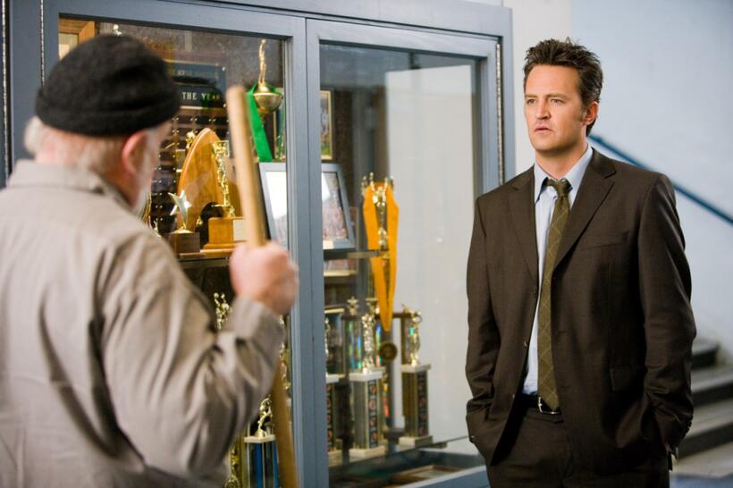 Brian Doyle-Murray as the Janitor and Matthew Perry as the adult Mike O'Donnell in "17 Again."