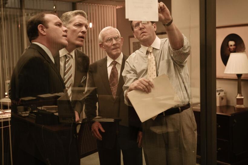 Tom Papa as Mick Andreas, Clancy Brown as Aubrey Daniel, Tom Smothers as Dwayne Andreas and Daniel Hagen as Scott Roberts in "The Informant!"