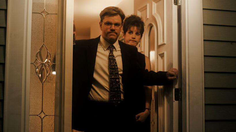 Matt Damon as Mark Whitacre and Melanie Lynskey as Ginger Whitacre in "The Informant!"