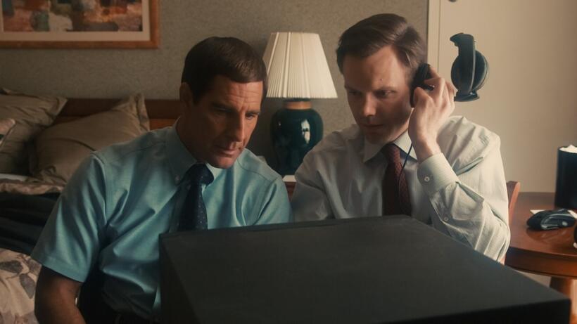 Scott Bakula as FBI Special Agent Brian Shepard and Joel McHale as FBI Special Agent Bob Herndon in "The Informant!"