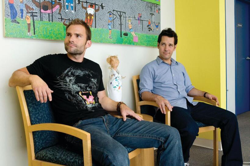 Seann William Scott as Wheeler and Paul Rudd as Danny in "Role Models."