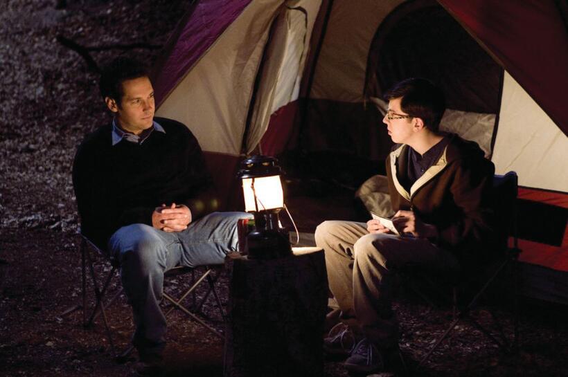 Paul Rudd as Danny and Christopher Mintz-Plasse as Augie in "Role Models."