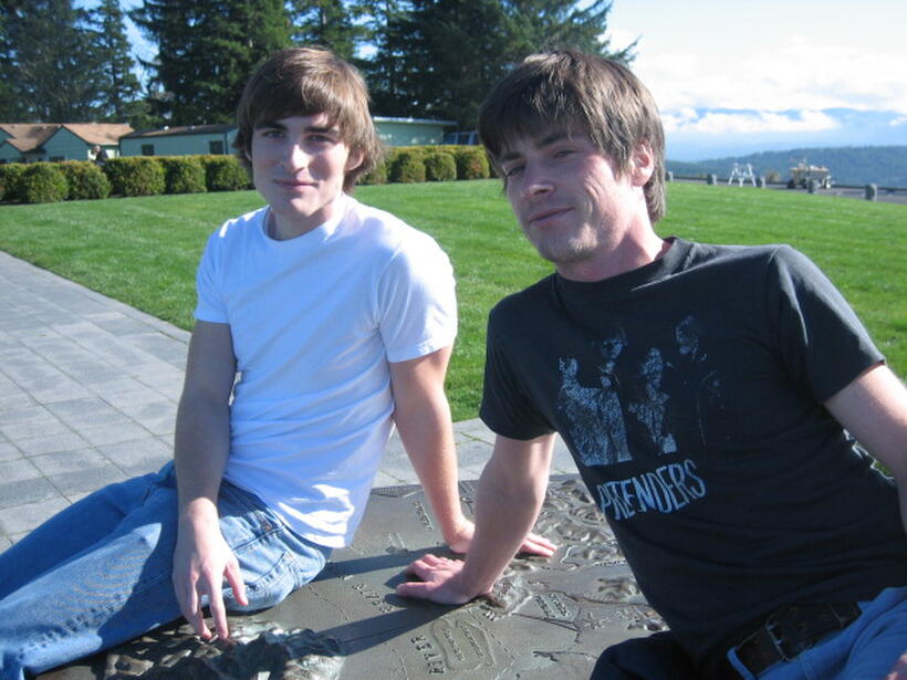 Nathan Ladd as Young Russ and Keifer Grimm as Young Mike in "Cthulhu."