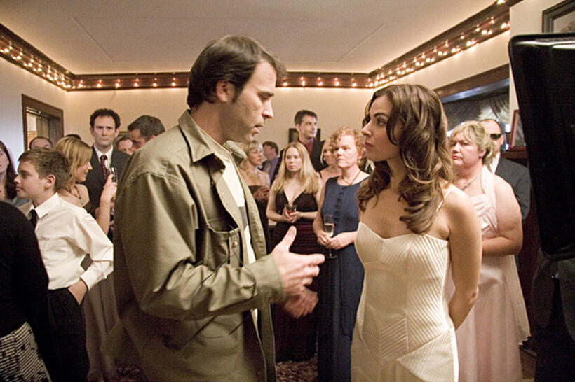 Director Dan Gildark and Cara Buono on the set of "Cthulhu."